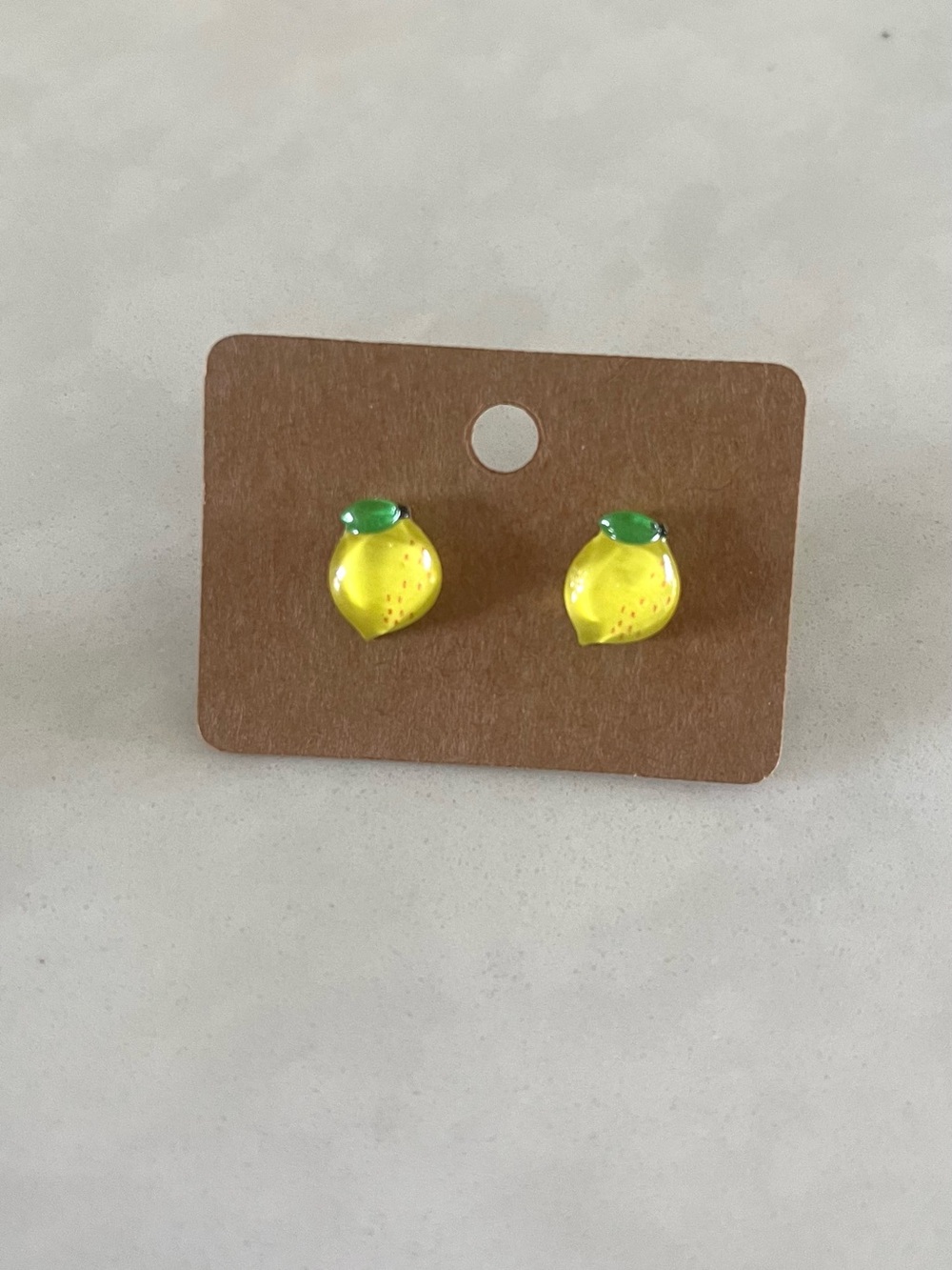 2/$15- Lemon Stud Earrings — Handmade